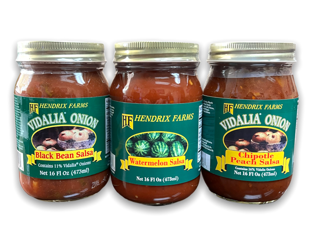 Hendrix Farms Vidalia Onion Salsa 3-Jar Sampler Variety Box